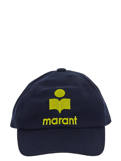 Isabel Marant Tyron Logo Cap In Midnight/yellow