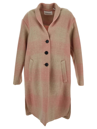 Isabel Marant Étoile Checked Coat In Pink