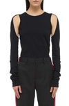 Helmut Lang Women's Cotton Cut-out Crewneck Sweater In Black
