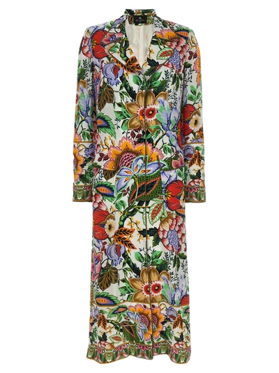 Etro Floral Coat In Multicolor