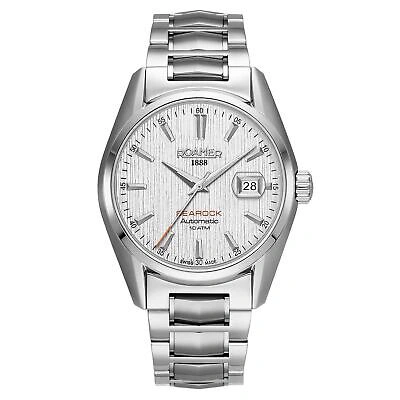 Pre-owned Roamer 210665 41 25 20 Searock Automatic White Dial Wristwatch In Silver/white