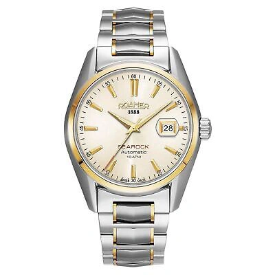 Pre-owned Roamer 210665 49 25 20 Searock Automatic Champagne Dial Wristwatch In Silver/gold
