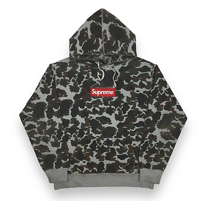 Pre-owned Supreme 2012  Duck Camo Box Logo Hoodie In Olive