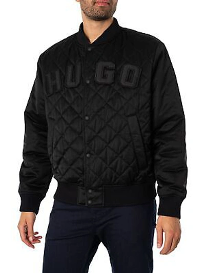 Pre-owned Hugo Boss Hugo Men's Boru Bomber Jacket, Black
