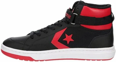Pre-owned Converse Unisex Pro Blaze Mid Top Leather Upper Sneaker - Black/red/white