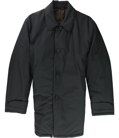Pre-owned Ralph Lauren Mens Lerner Solid Over Coat In Black