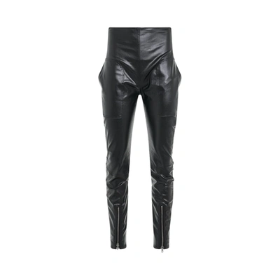 Rick Owens Wax-coated Straight-leg Trousers In Black