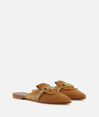 Alviero Martini Flat Shoes In Leather Brown