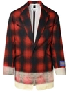 Maison Margiela Pendleton Checked Blazer In Red