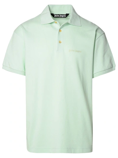 Palm Angels Polo Shirt In Green Cotton