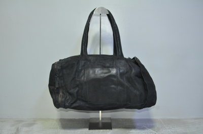 Pre-owned Yohji Yamamoto X Ys Y's - F/w 07 - Leather Duffle Bag In Waxed Black