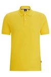 Hugo Boss Cotton Polo Shirt With Embroidered Logo In Orange