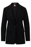Hugo Boss Regular-fit Jacket In Crease-resistant Crepe In Black