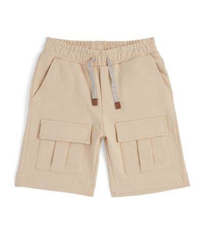 Eleventy Kids' Cotton Jersey Shorts (2-16 Years) In Beige