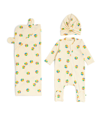 The Bonnie Mob Rainbow Parasol Bodysuit, Hat And Blanket Set (3-6 Months) In Multi