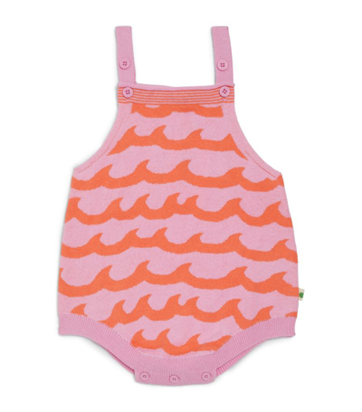 The Bonnie Mob Cotton Wave Print Bodysuit (0-18 Months) In Pink