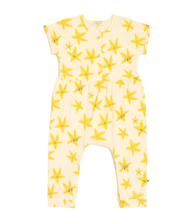 The Bonnie Mob Organic Cotton Starfish Playsuit (3-24 Months) In Yellow
