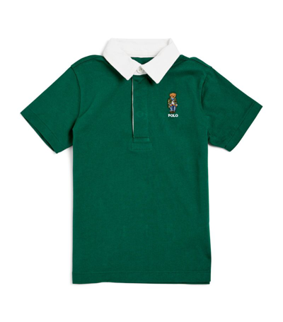 Ralph Lauren Teen Boys Green Cotton Polo Bear Rugby Shirt