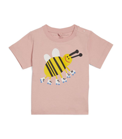 Stella Mccartney Kids Cotton Bee Print T-shirt (6-36 Months) In Pink
