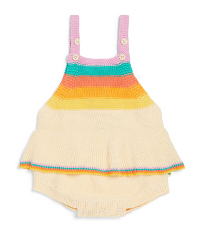 The Bonnie Mob Organic Cotton Rainbow Stripe Playsuit (0-24 Months) In Multi