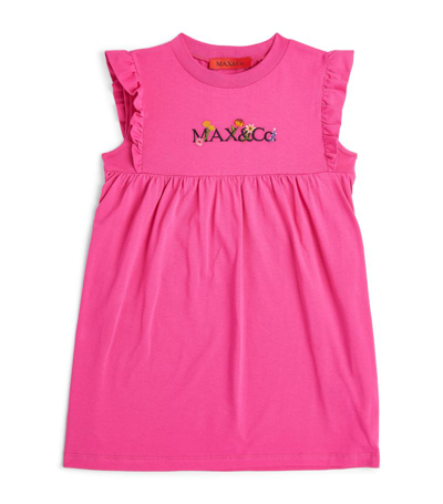 Max & Co Kids' Cotton Logo T-shirt Dress (4-16 Years) In Purple