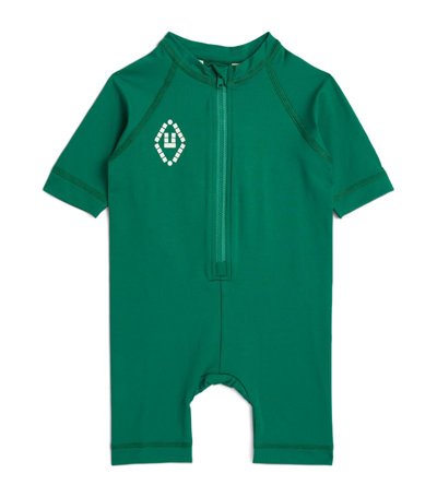 The Animals Observatory Caterpillar Rash Guard Swimsuit (6-18 Months) In Green
