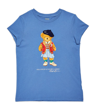 Ralph Lauren Kids' Polo Bear-print T-shirt In Blue