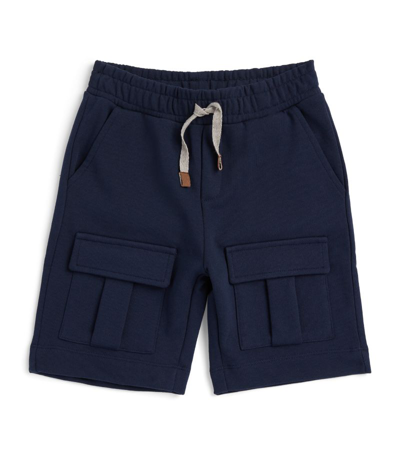 Eleventy Kids' Cotton Jersey Shorts (2-16 Years) In Blue