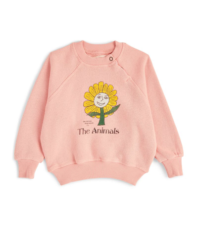 The Animals Observatory Cotton Sunflower Sweatshirt (6-18 Months) In Pink