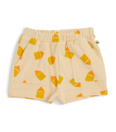The Bonnie Mob Terry Towelling Beach Hut Shorts (6-24 Months) In Yellow