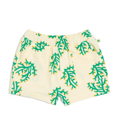 The Bonnie Mob Coral Print Simple Shorts (6-24 Months) In Green