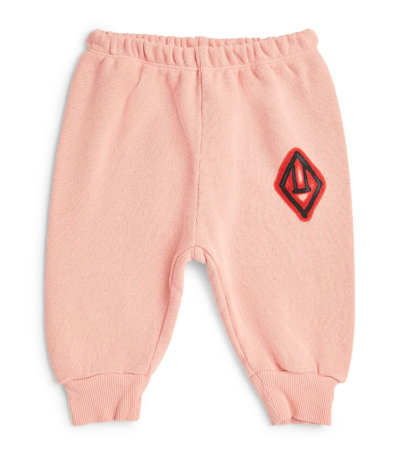 The Animals Observatory Cotton Logo Sweatpants (6-18 Months) In Pink