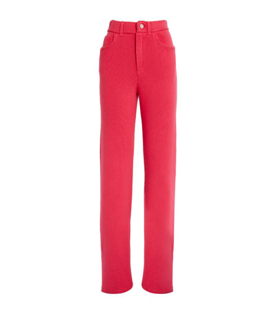 Barrie Cashmere-cotton Flared Trousers In Pink
