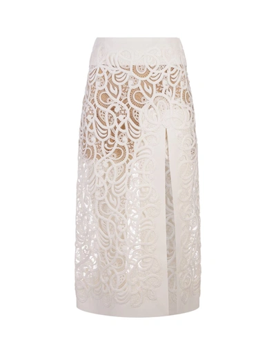 Ermanno Scervino Lace Longuette Skirt In White