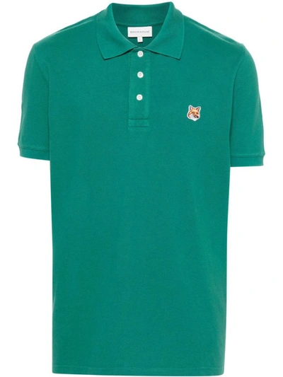 Maison Kitsuné Pine Green Cotton Fox Head Polo Shirt