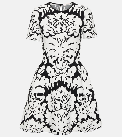 Alexander Mcqueen Jacquard-knit Mini Dress In White