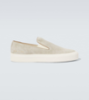 Common Projects Nubuck Slip-on Sneakers In Grey