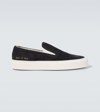 Common Projects Suede Slip-on Sneakers In Black