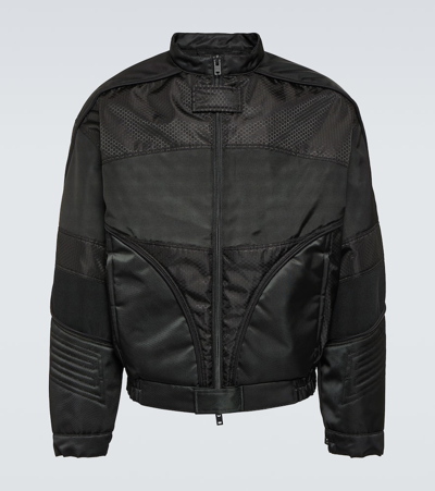 Acne Studios Panelled Padded Drill And Canvas Jacket In Black