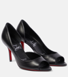 CHRISTIAN LOUBOUTIN OPEN APOSTROPHA 80 LEATHER PUMPS
