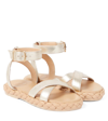 Chloé Braided-sole Leather Sandals In Gold