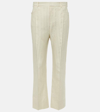 TOM FORD WALLIS STRIPED WOOL AND SILK-BLEND STRAIGHT PANTS