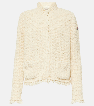 Moncler Down-paneled Cotton-blend Jacket In White
