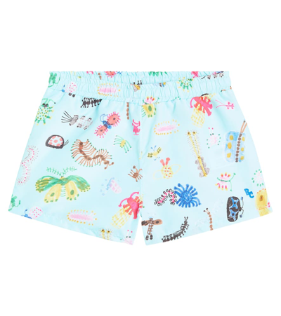 Bobo Choses Baby Funny Insects Swim Trunks In Aqua Blue