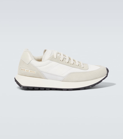 Common Projects Track Classic Leather And Suede-trimmed Ripstop Sneakers In 0506 White
