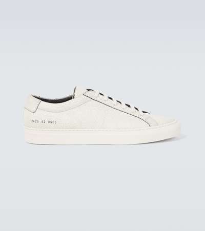 Common Projects Cracked Achilles Leather Sneakers In White