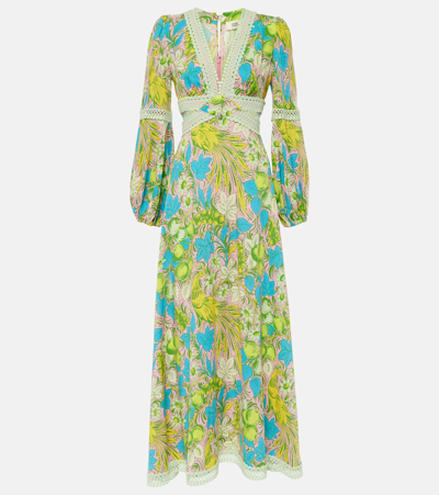 Diane Von Furstenberg Lina Printed Cutout Maxi Dress In Baby Pink
