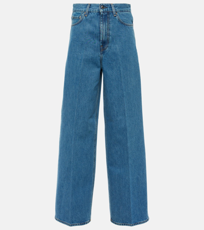 Totême Wide Leg Jeans In Blue