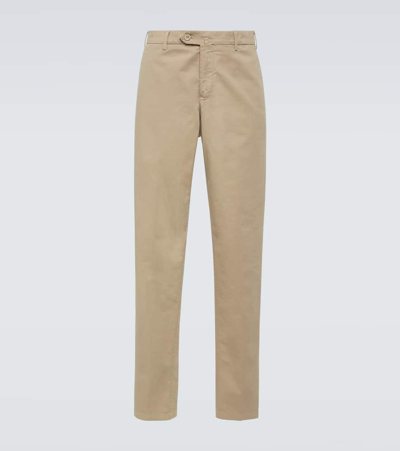 Loro Piana Straight-leg Cotton-blend Twill Chinos In Neutrals