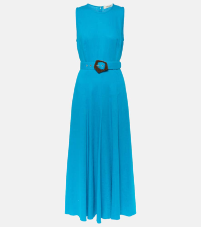 Diane Von Furstenberg Elliot Flared Midi Dress In Blue